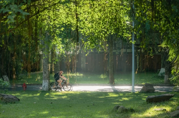 Không gian xanh mát tại thành phố xanh Ecopark.
